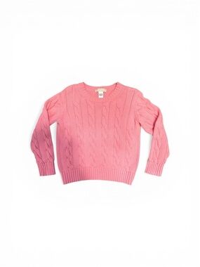 The Beaufort Bonnet Company Pink Cable Crewneck Sweater